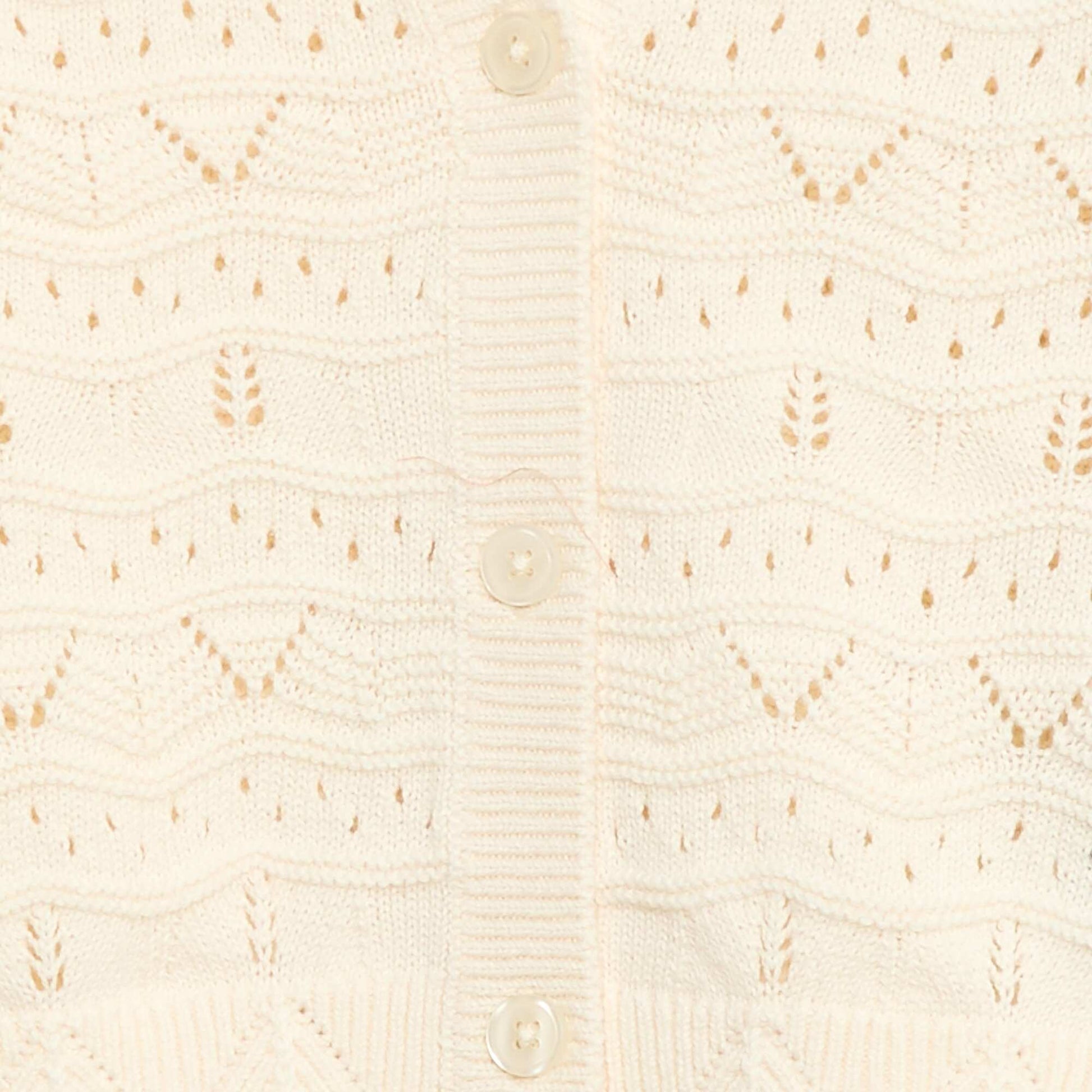 Cárdigan de punto calado BEIGE