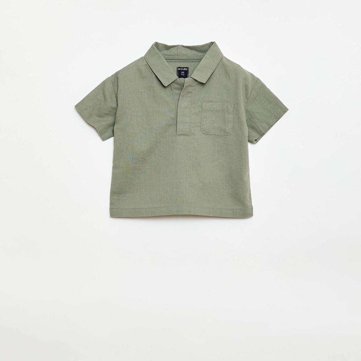 Camisa lisa de manga corta VERDE