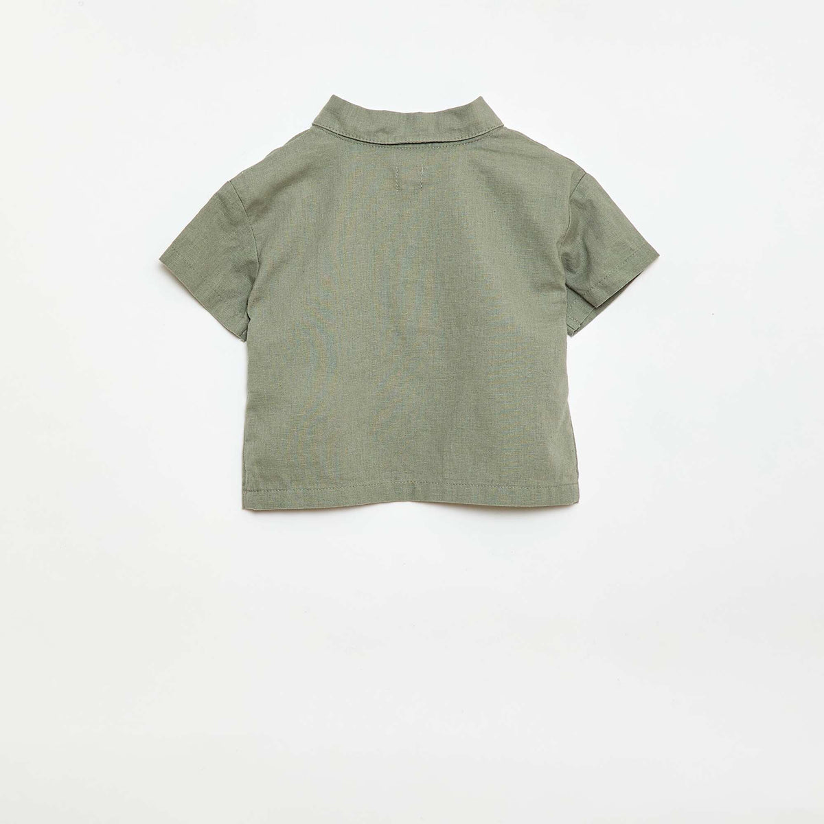 Camisa lisa de manga corta VERDE