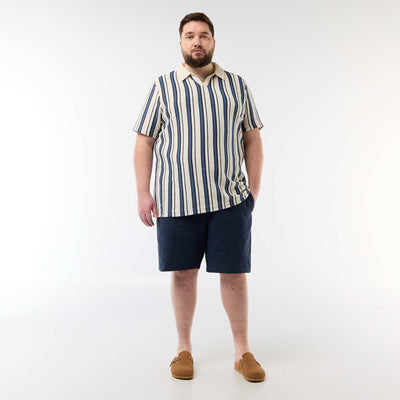 Bermudas lisas en dobby AZUL