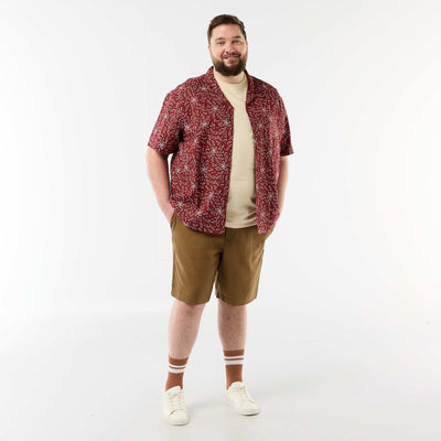 Bermudas lisas en dobby MARRON