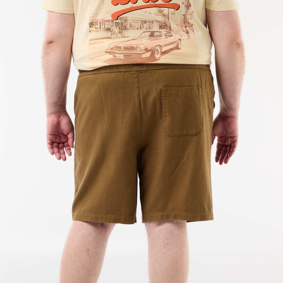 Bermudas lisas en dobby MARRON