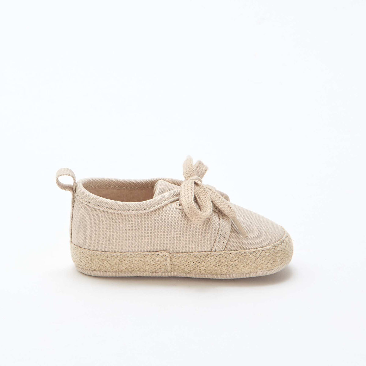 Zapatillas con cordones de tela BEIGE