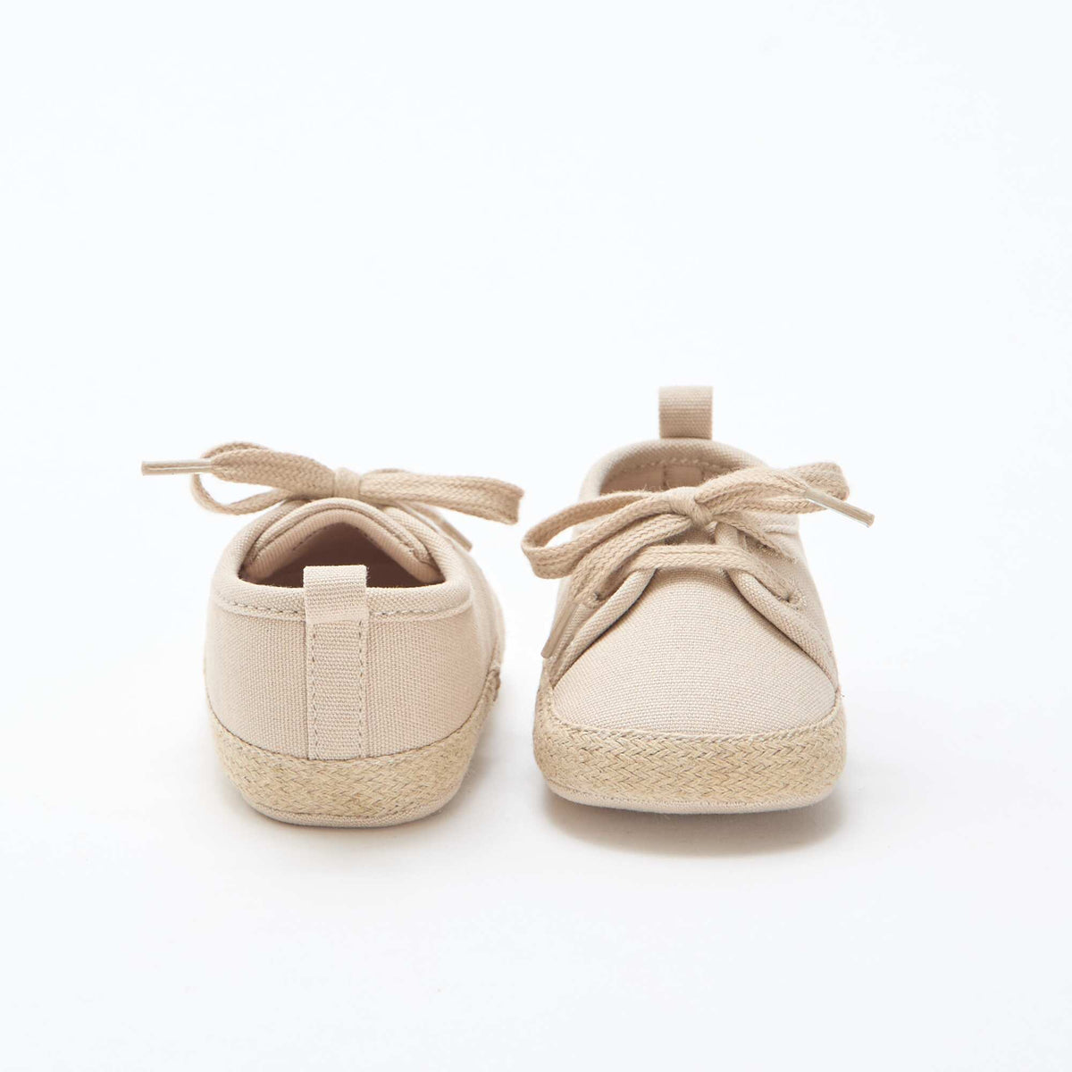 Zapatillas con cordones de tela BEIGE