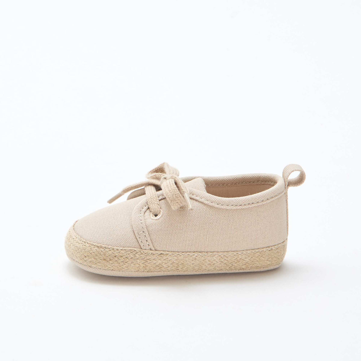 Zapatillas con cordones de tela BEIGE