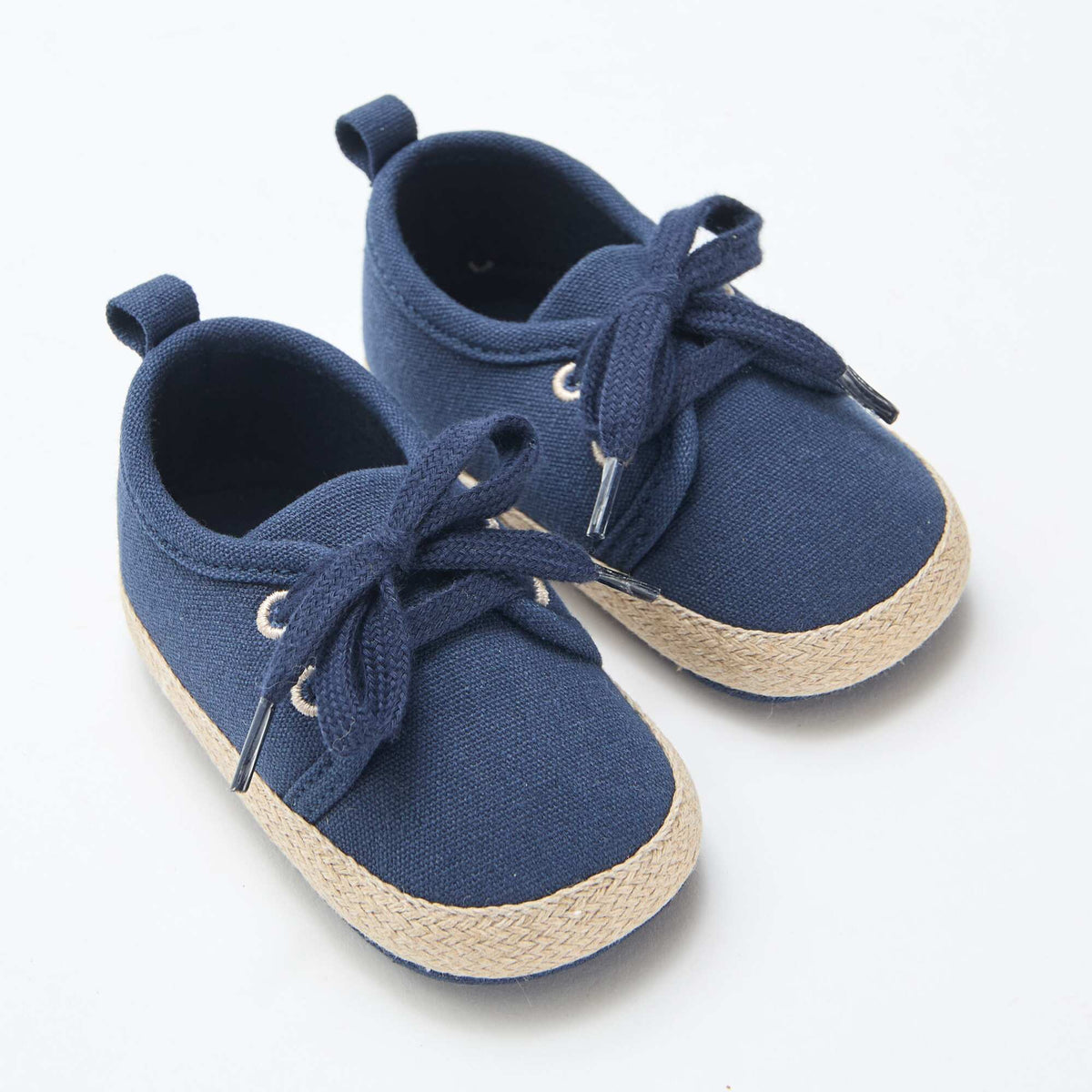 Zapatillas con cordones de tela AZUL