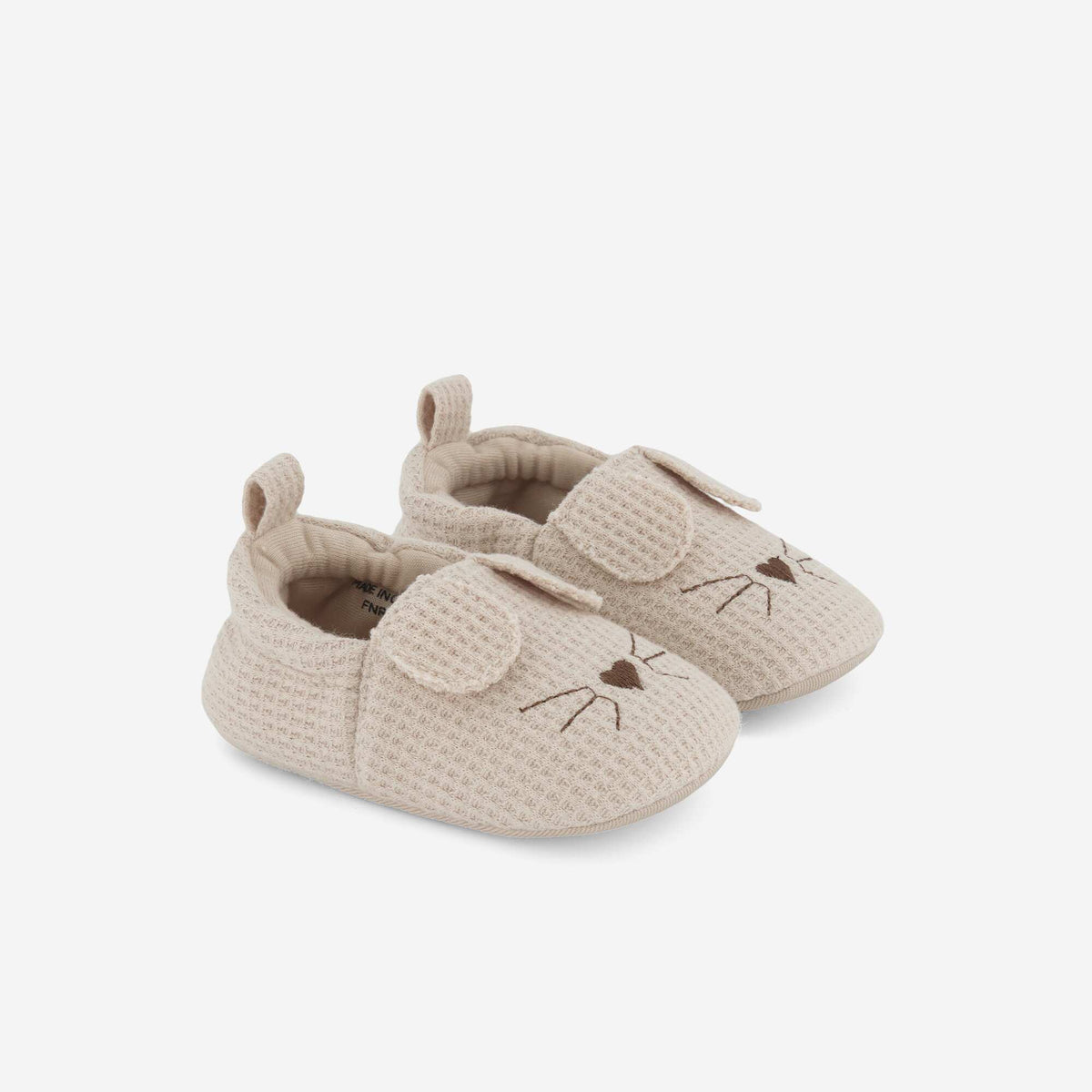 Zapatillas de gasa de algodón + orejas de animales BEIGE