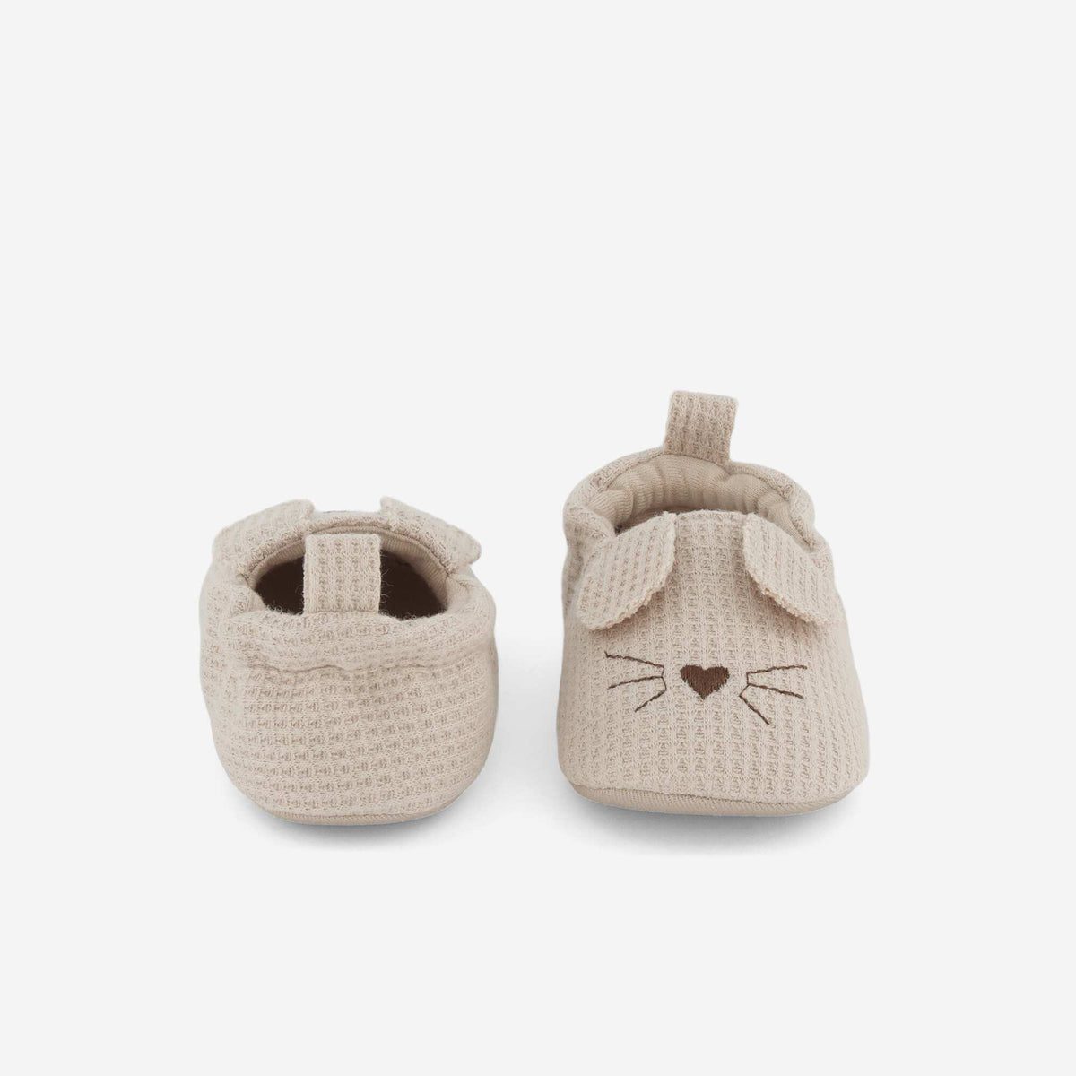 Zapatillas de gasa de algodón + orejas de animales BEIGE