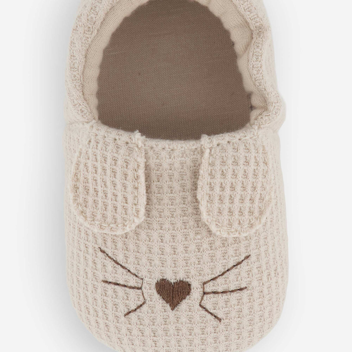 Zapatillas de gasa de algodón + orejas de animales BEIGE