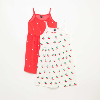 Pack de 2 vestidos de punto crepé BLANCO