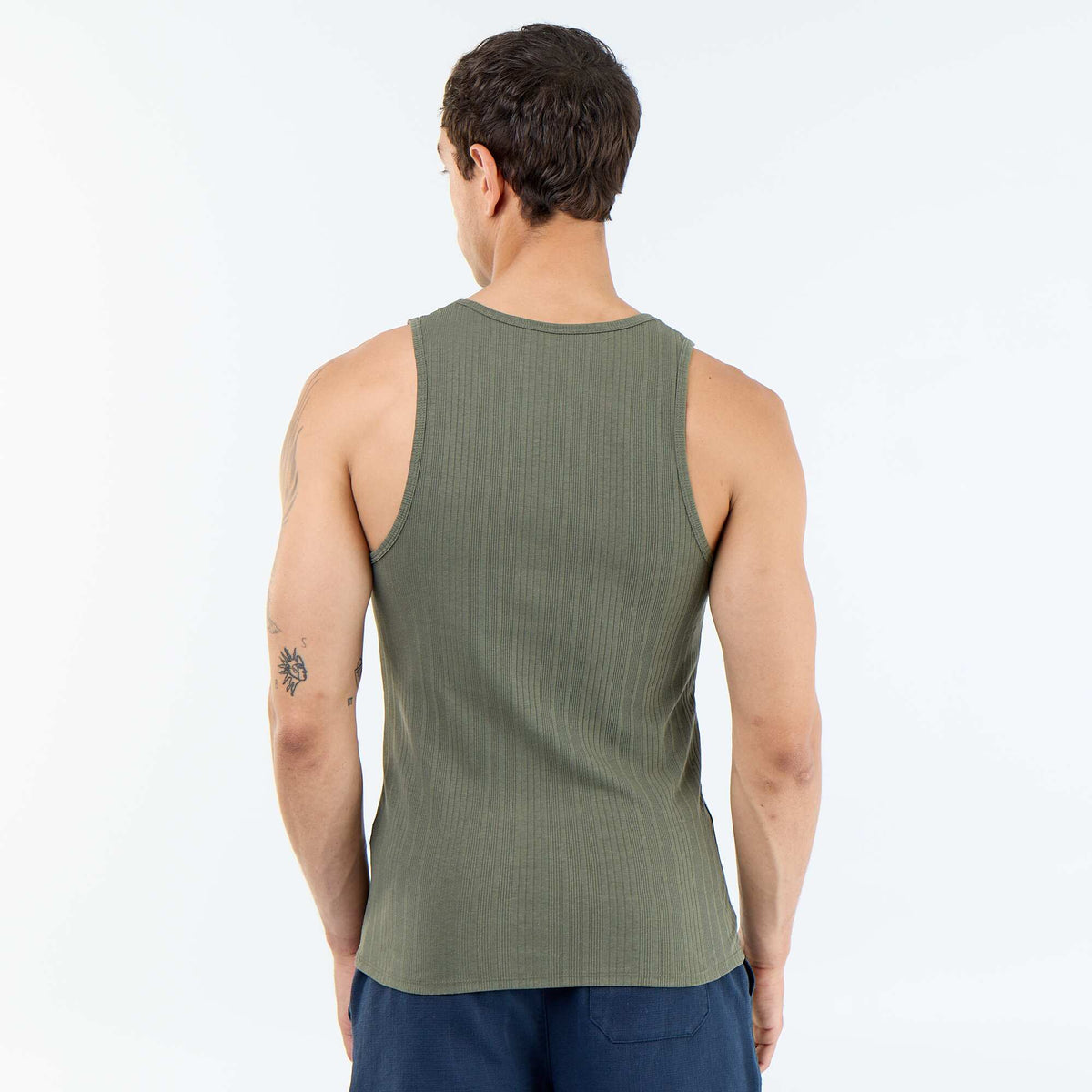 Camiseta de tirantes lisa y acanalada VERDE