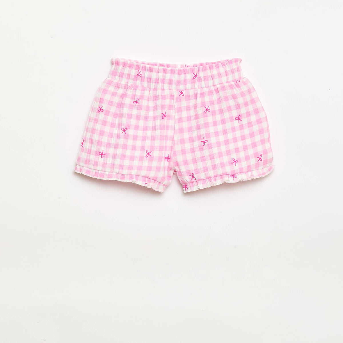 Short estampado con bajo volanteado ROSA