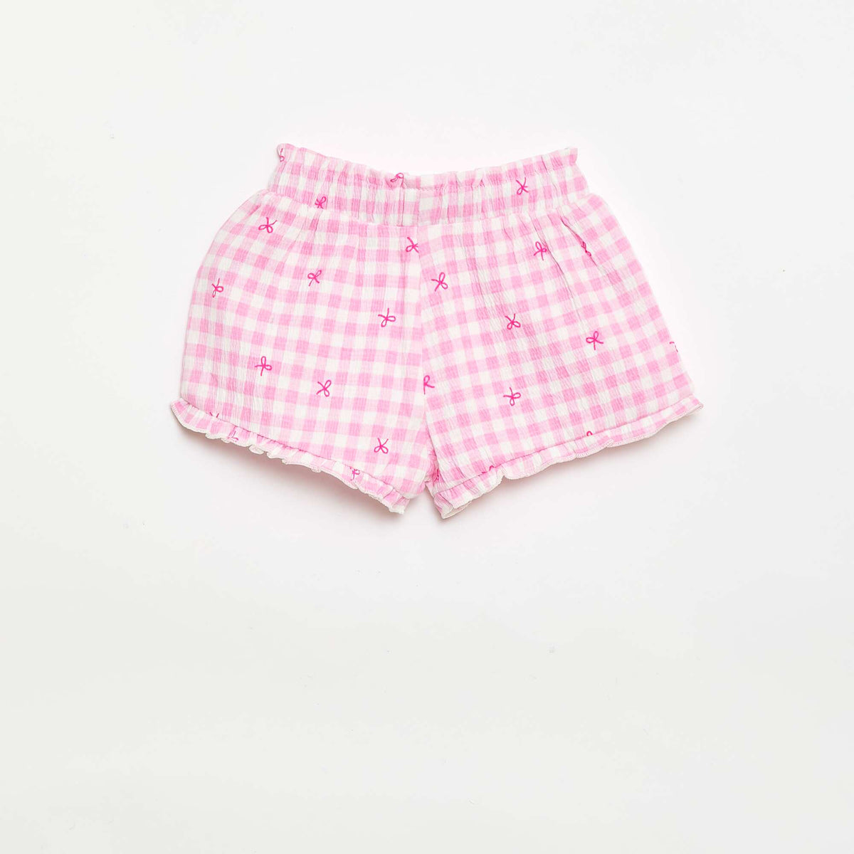 Short estampado con bajo volanteado ROSA