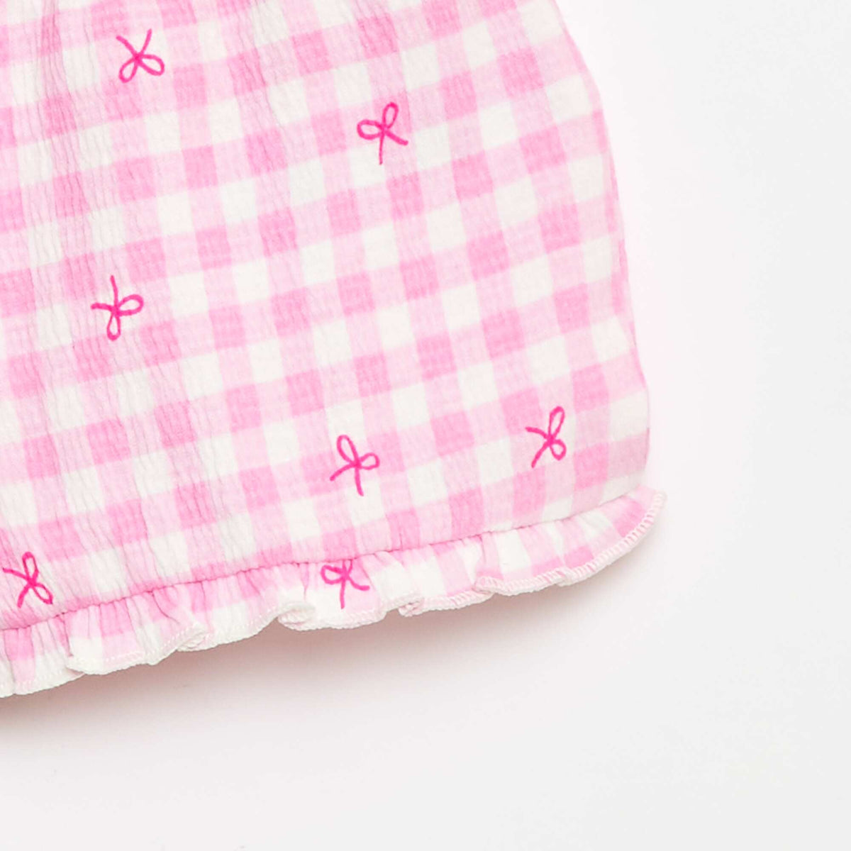Short estampado con bajo volanteado ROSA
