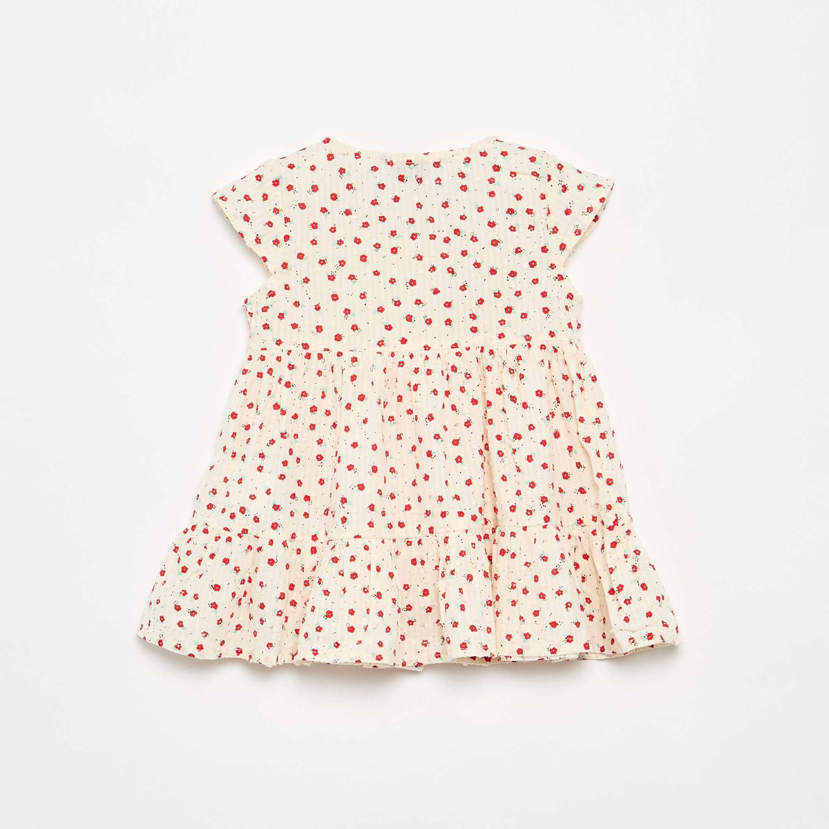 Vestido estampado en tejido plumeti ROJO