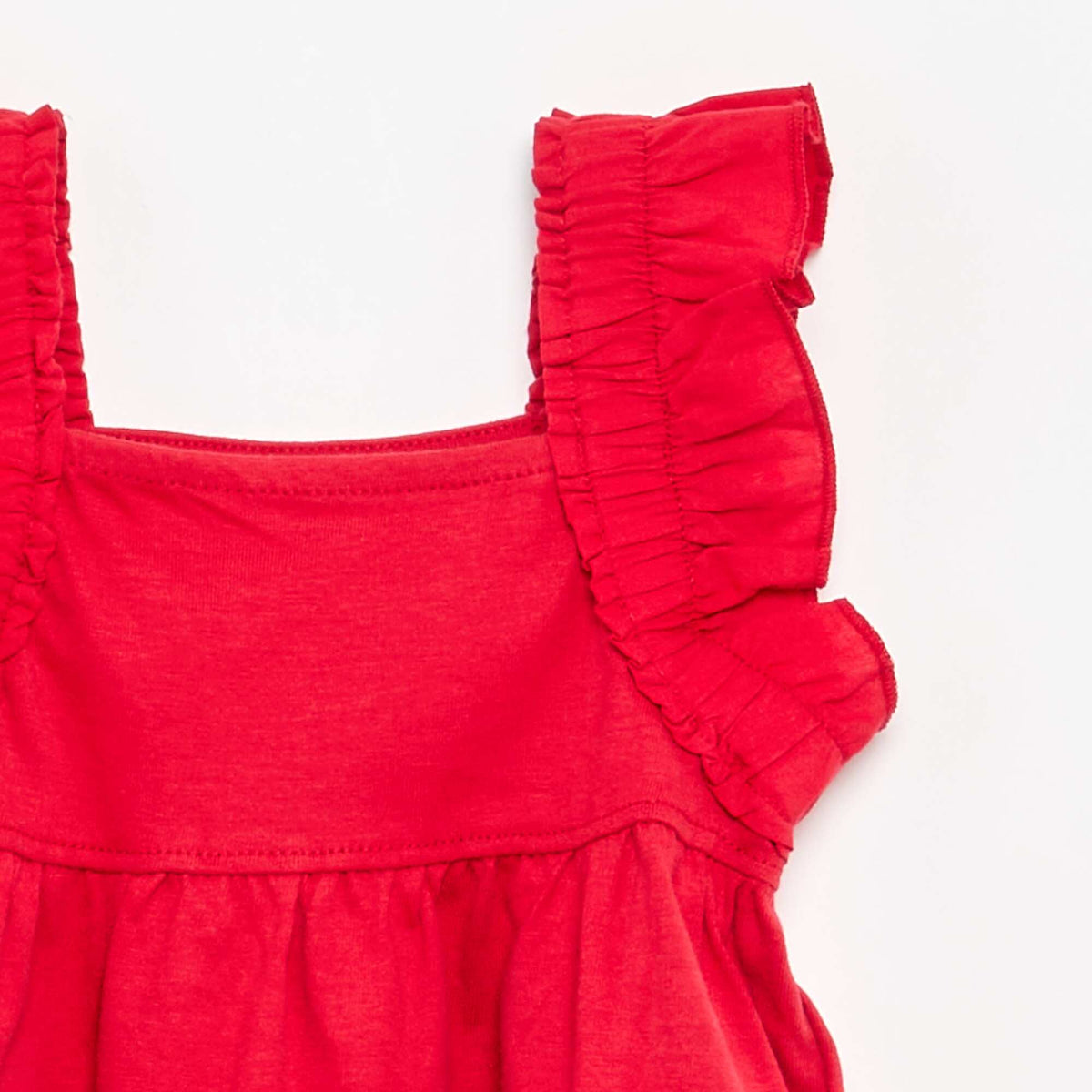 Camiseta con tirantes de volantes ROJO