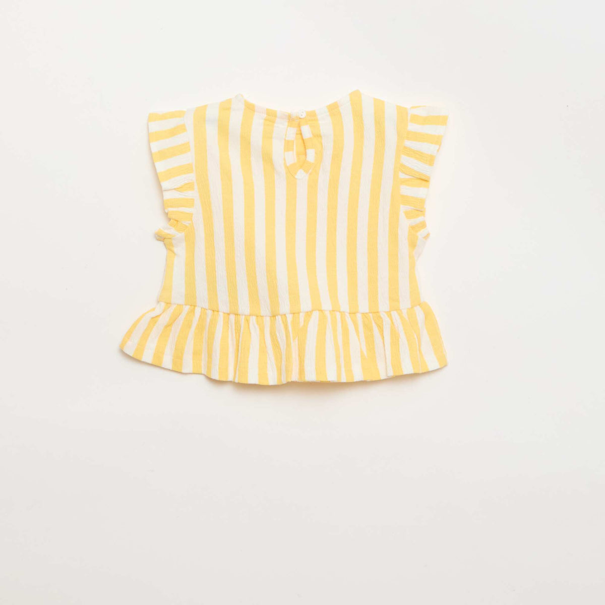 Camiseta estampada y con volantes AMARILLO