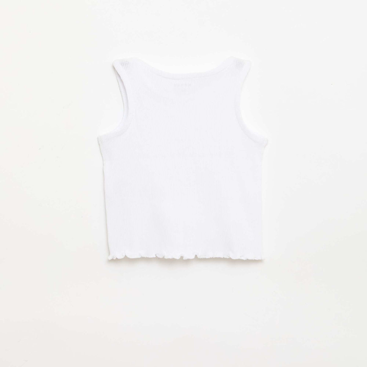 Top de canalé con bajo ondulado BLANCO