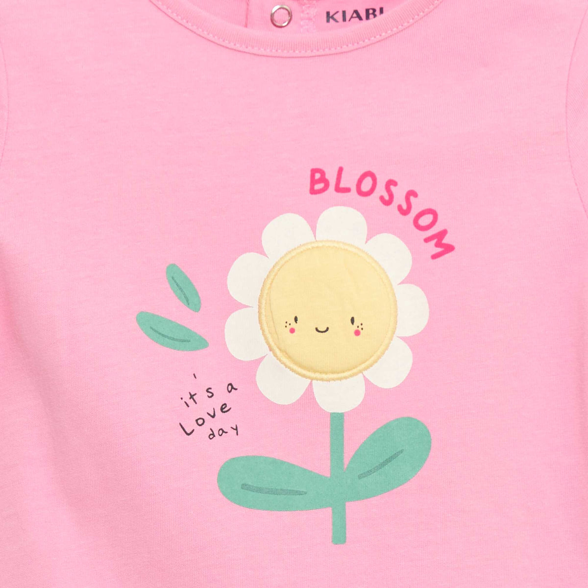 Camiseta estampada y bordada de manga corta ROSA