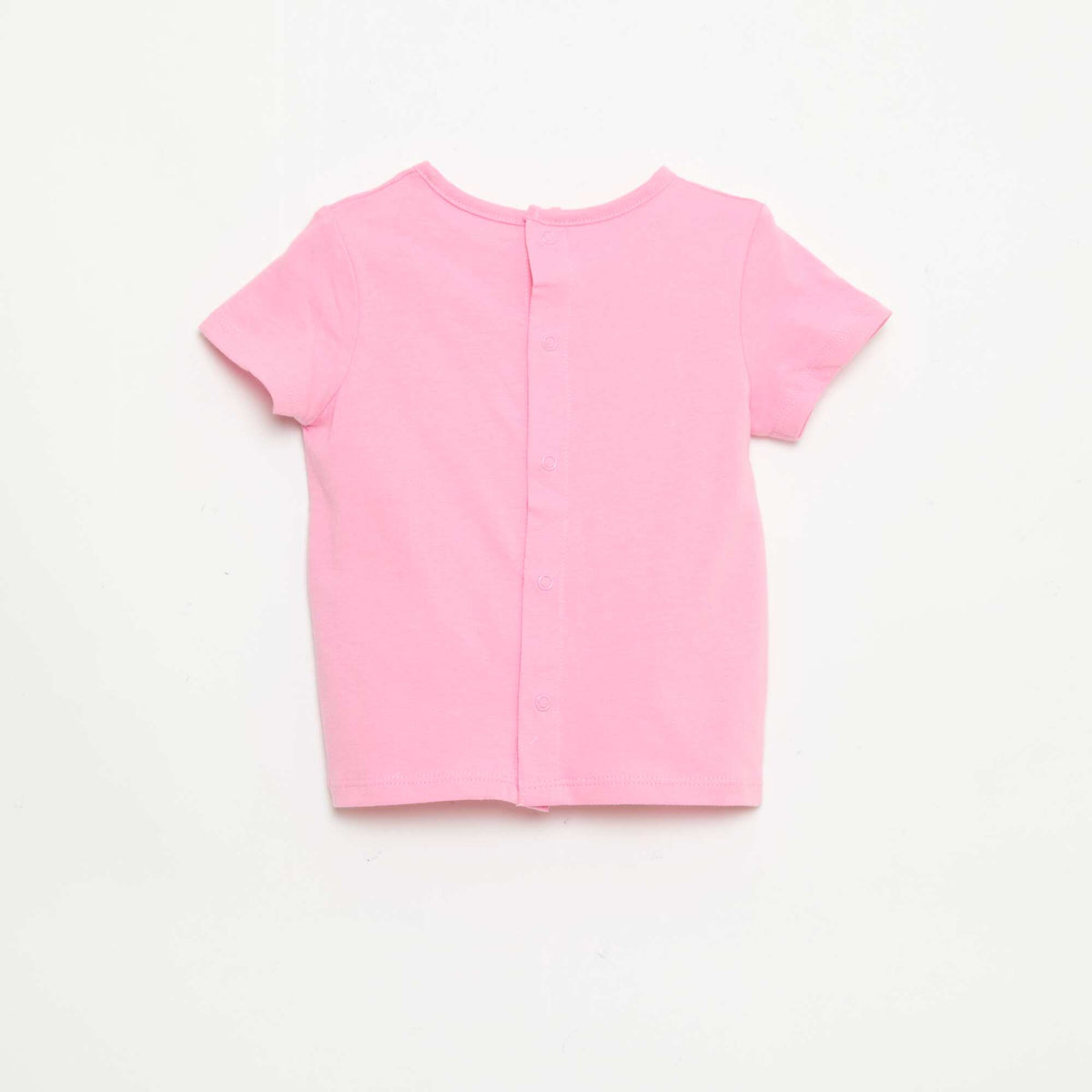 Camiseta estampada y bordada de manga corta ROSA