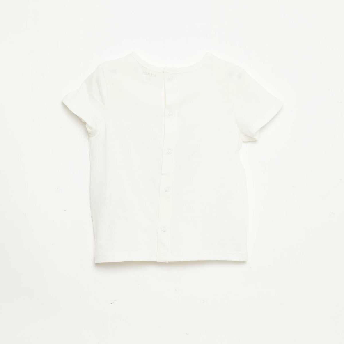 Camiseta estampada y bordada de manga corta BLANCO