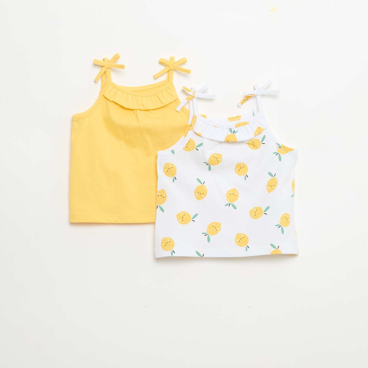Pack de 2 camisetas de tirantes AMARILLO