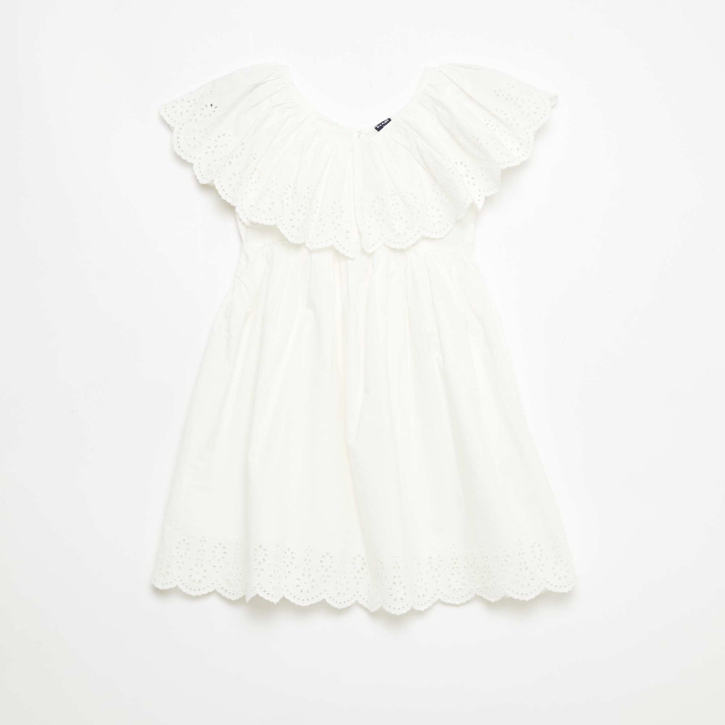 Vestido de propolina con detalles de bordado inglés BLANCO