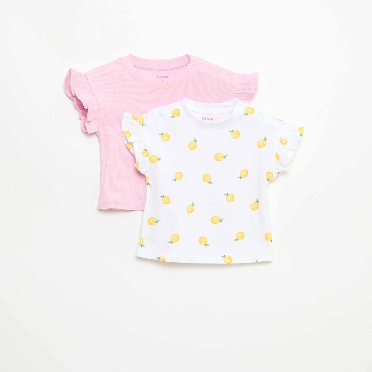Pack de 2 camisetas de manga corta en punto de algodón BLANCO