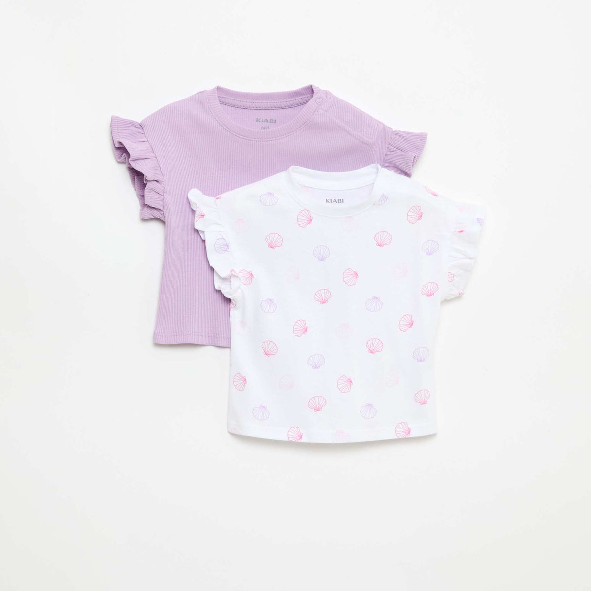 Pack de 2 camisetas de manga corta en punto de algodón BLANCO