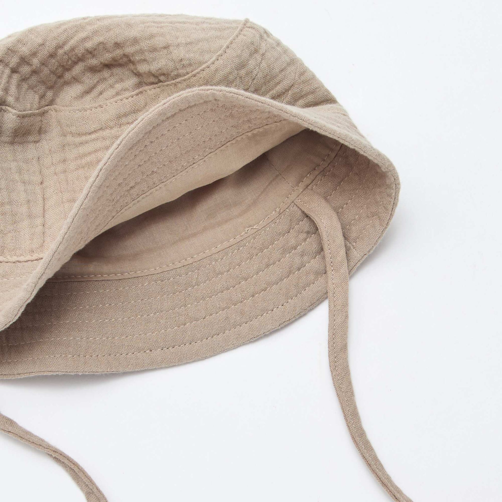 Gorro de pescador en gasa de algodón MARRON