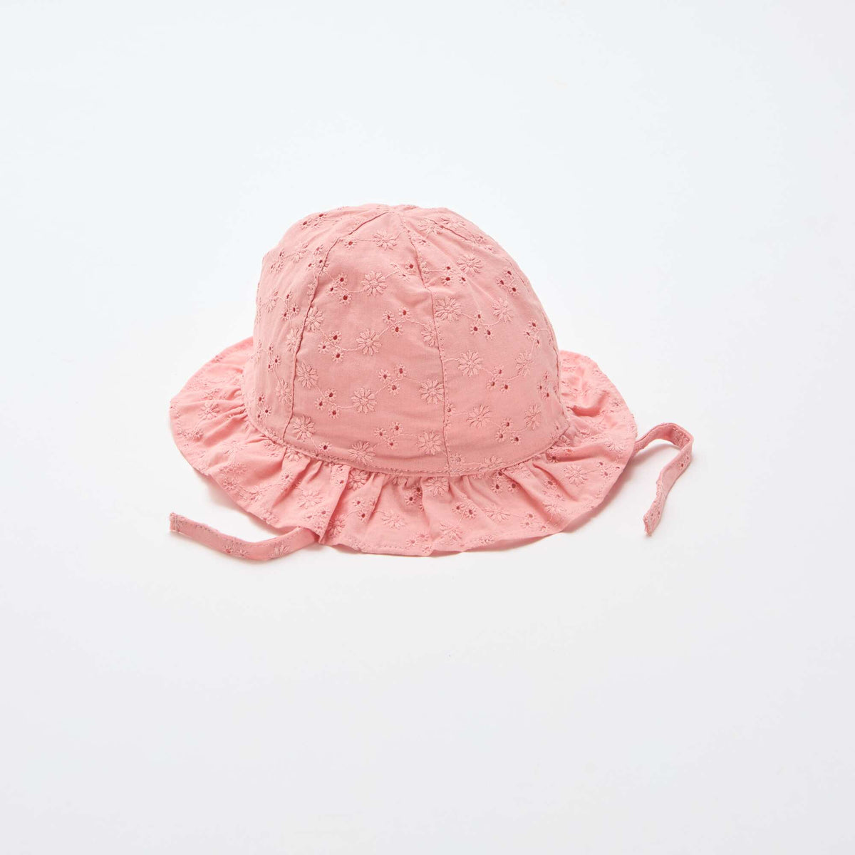 Sombrero de bordado inglés con lazos ROSA