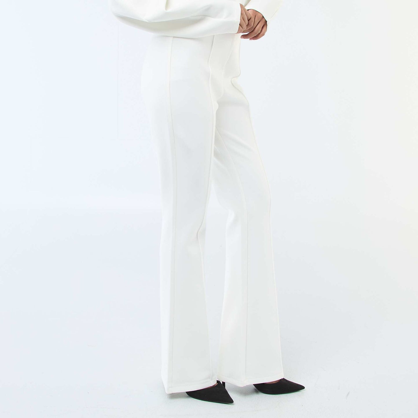 Pantalón ancho de felpa ligera BLANCO