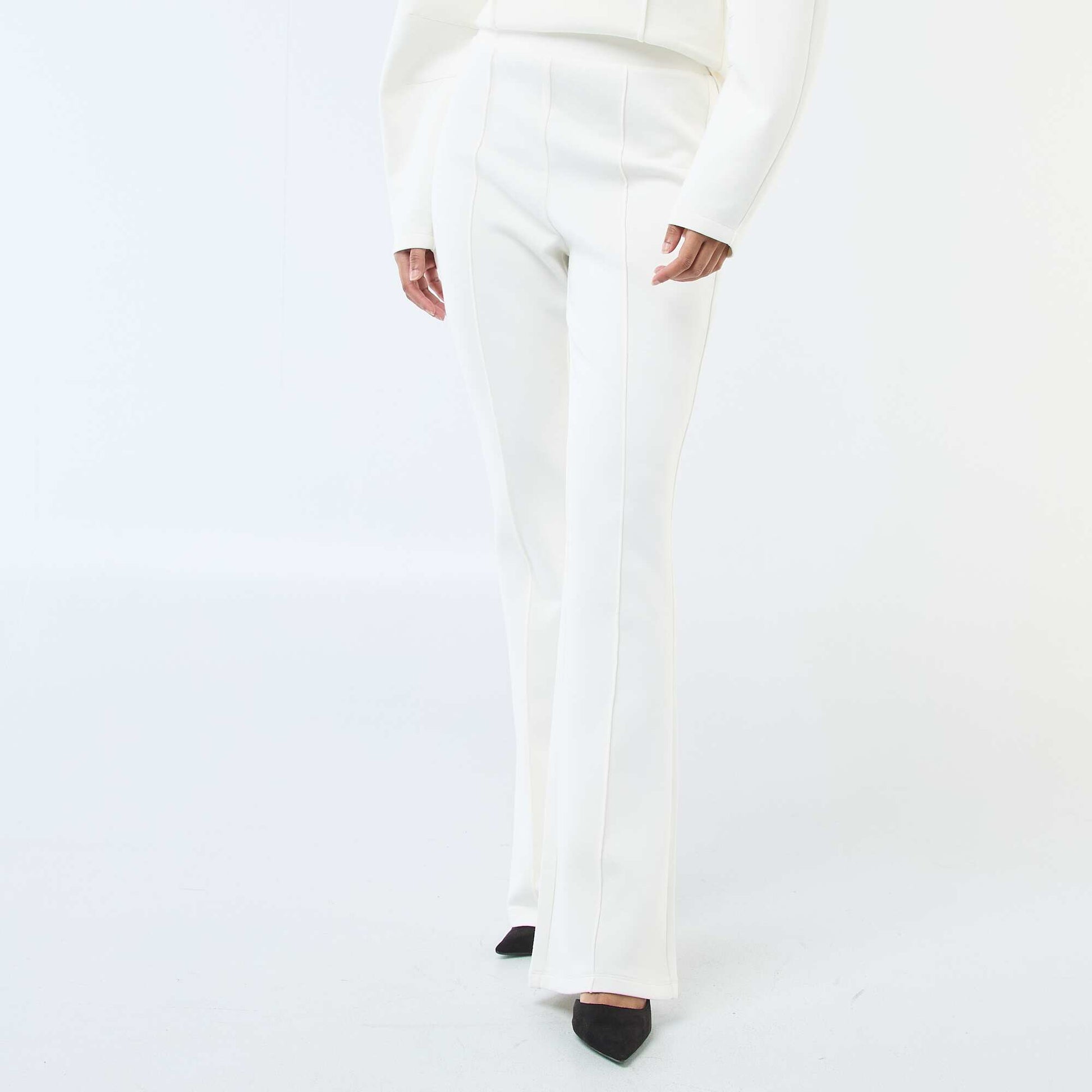 Pantalón ancho de felpa ligera BLANCO