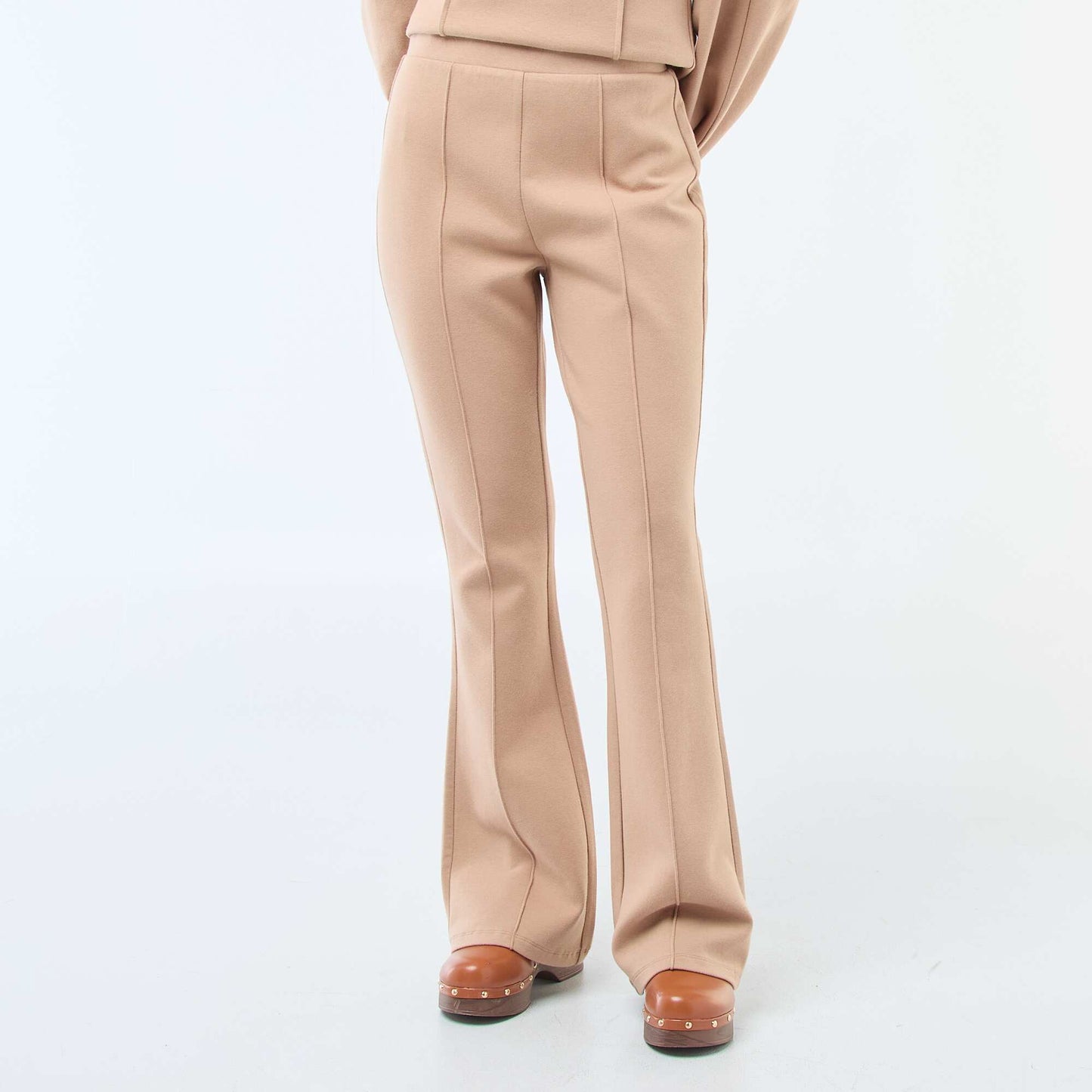 Pantalón ancho de felpa ligera BEIGE