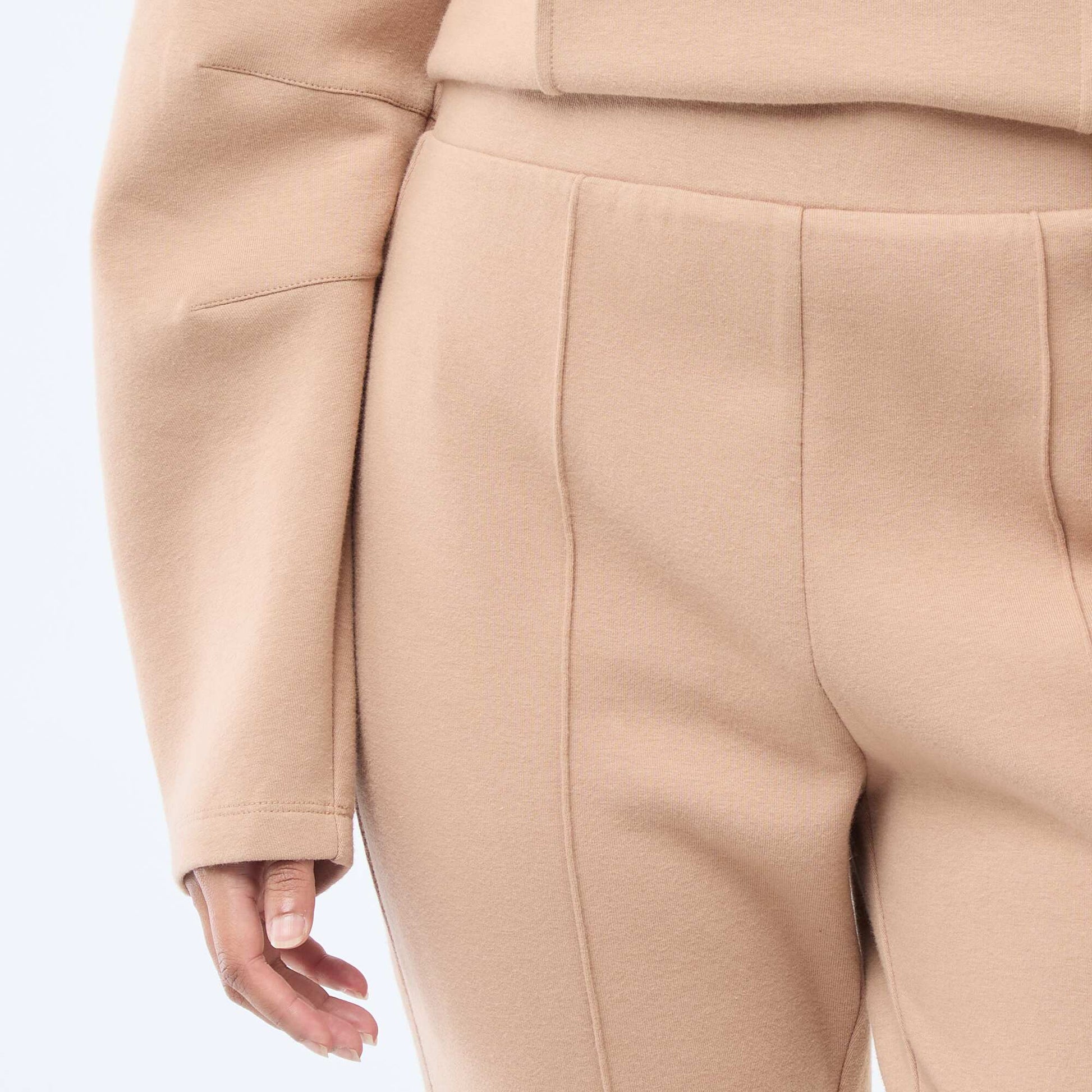 Pantalón ancho de felpa ligera BEIGE