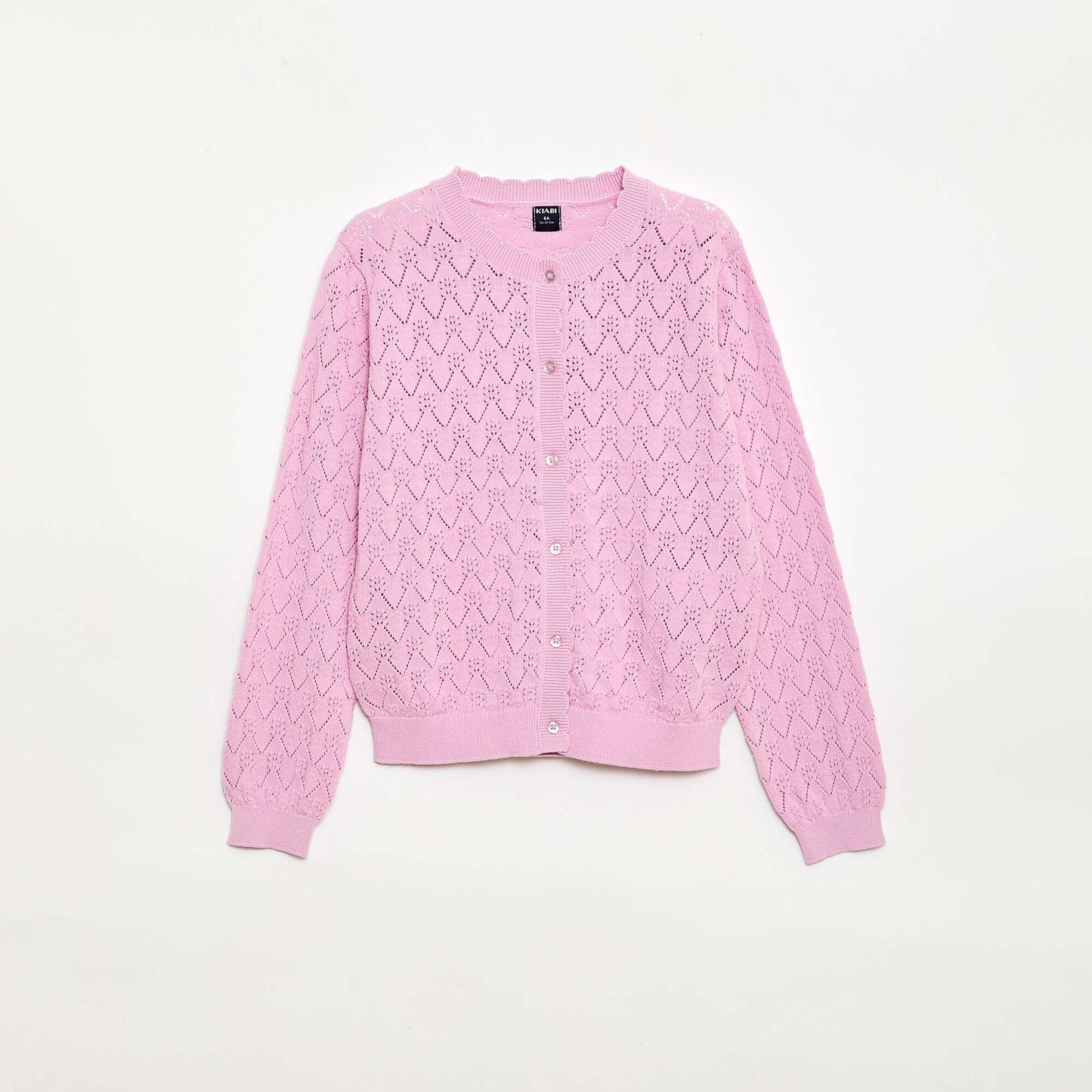 Cárdigan de fantasía en punto calado ROSA
