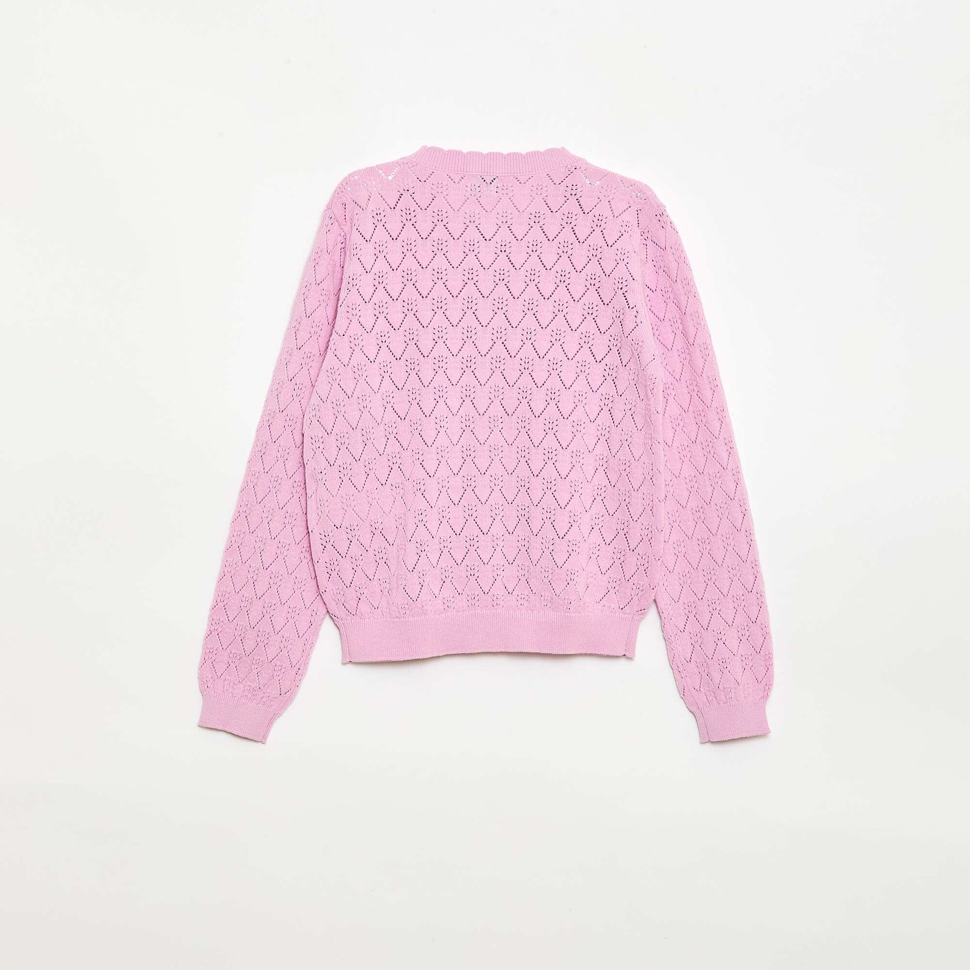 Cárdigan de fantasía en punto calado ROSA