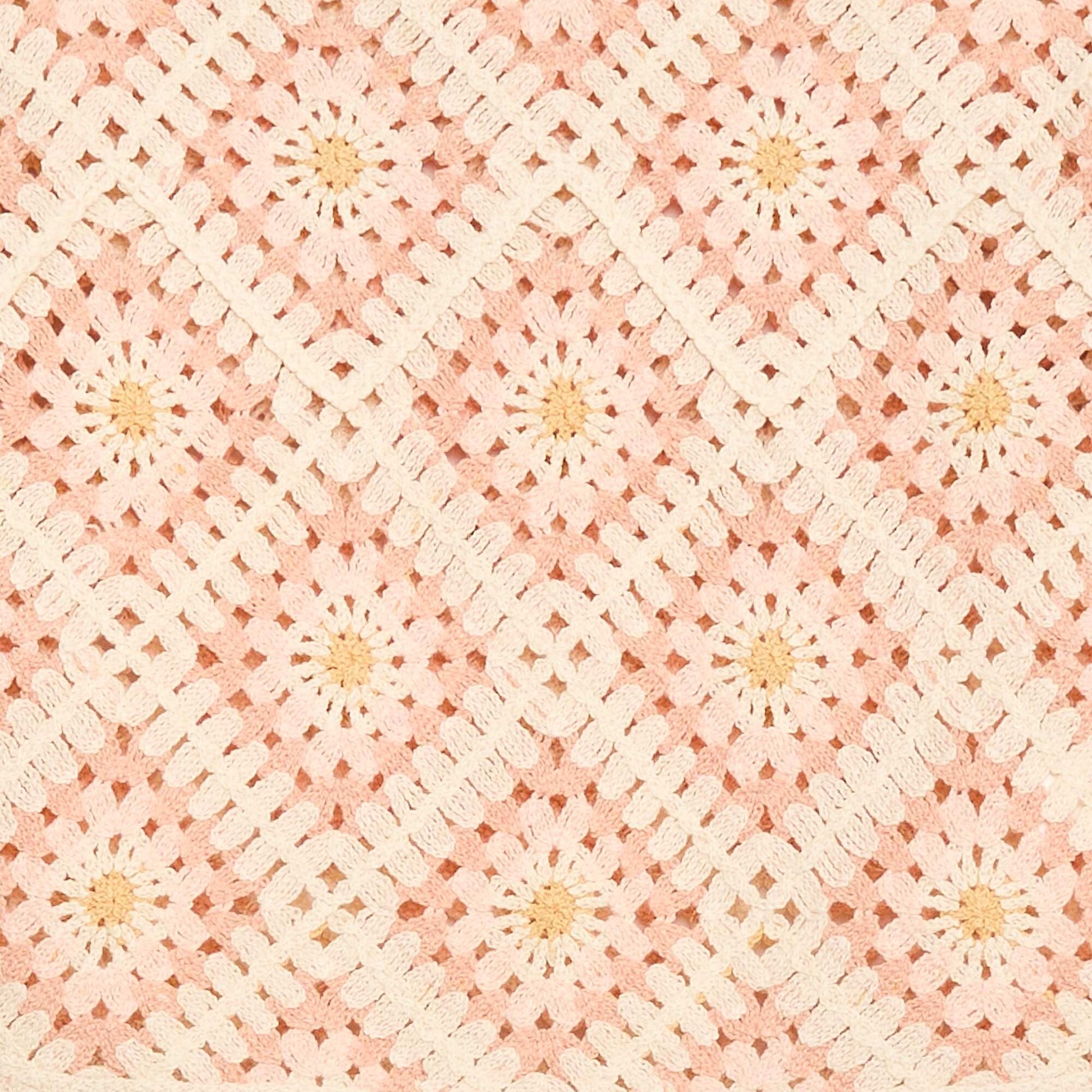 Sweater de punto calado con bordados de flores ROSA