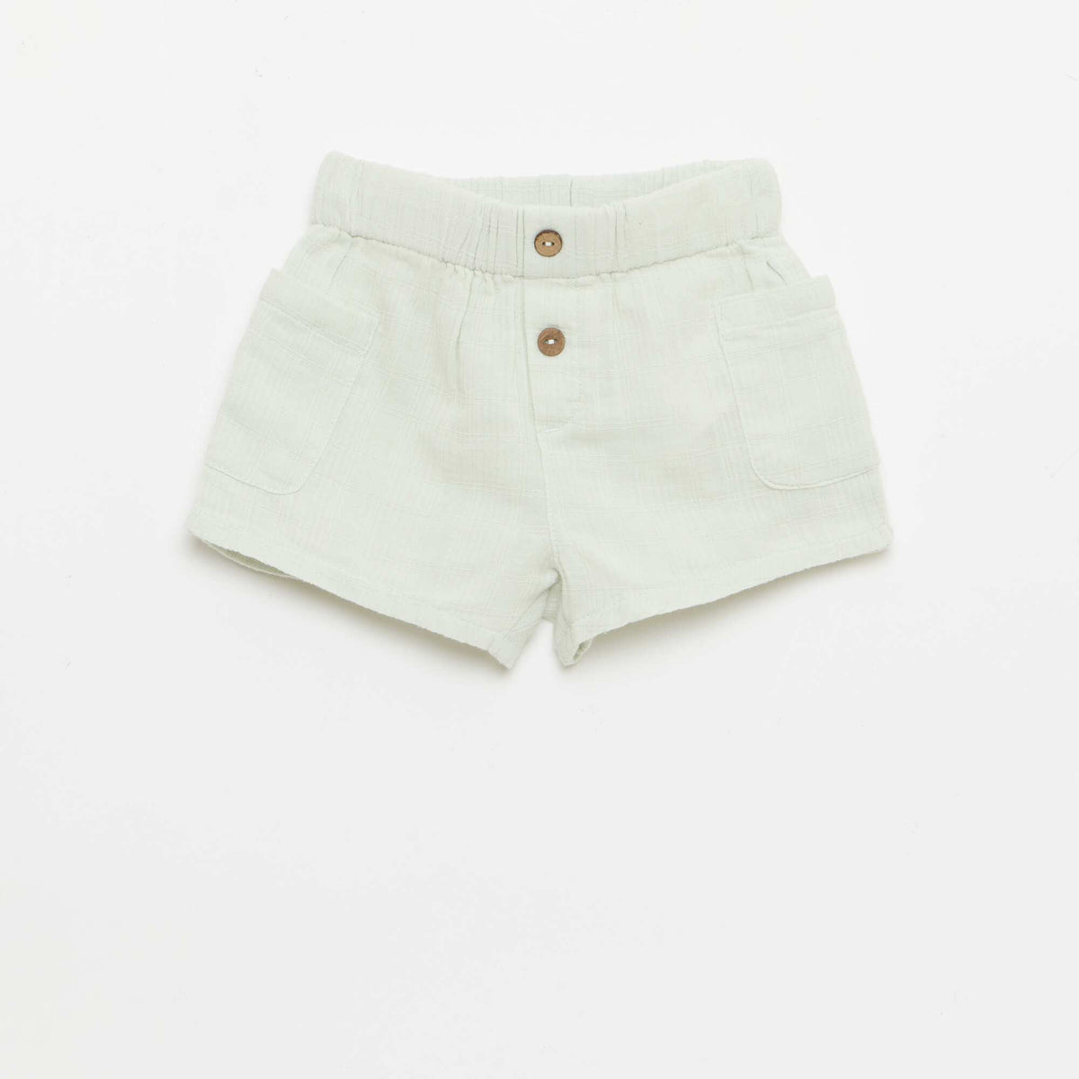 Pantalón corto de algodón con 2 bolsillos de parche AZUL
