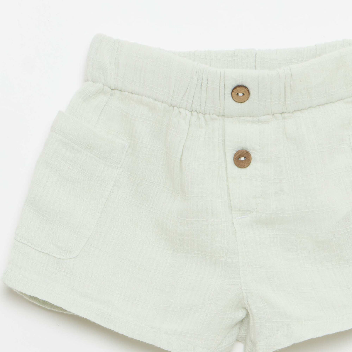 Pantalón corto de algodón con 2 bolsillos de parche AZUL