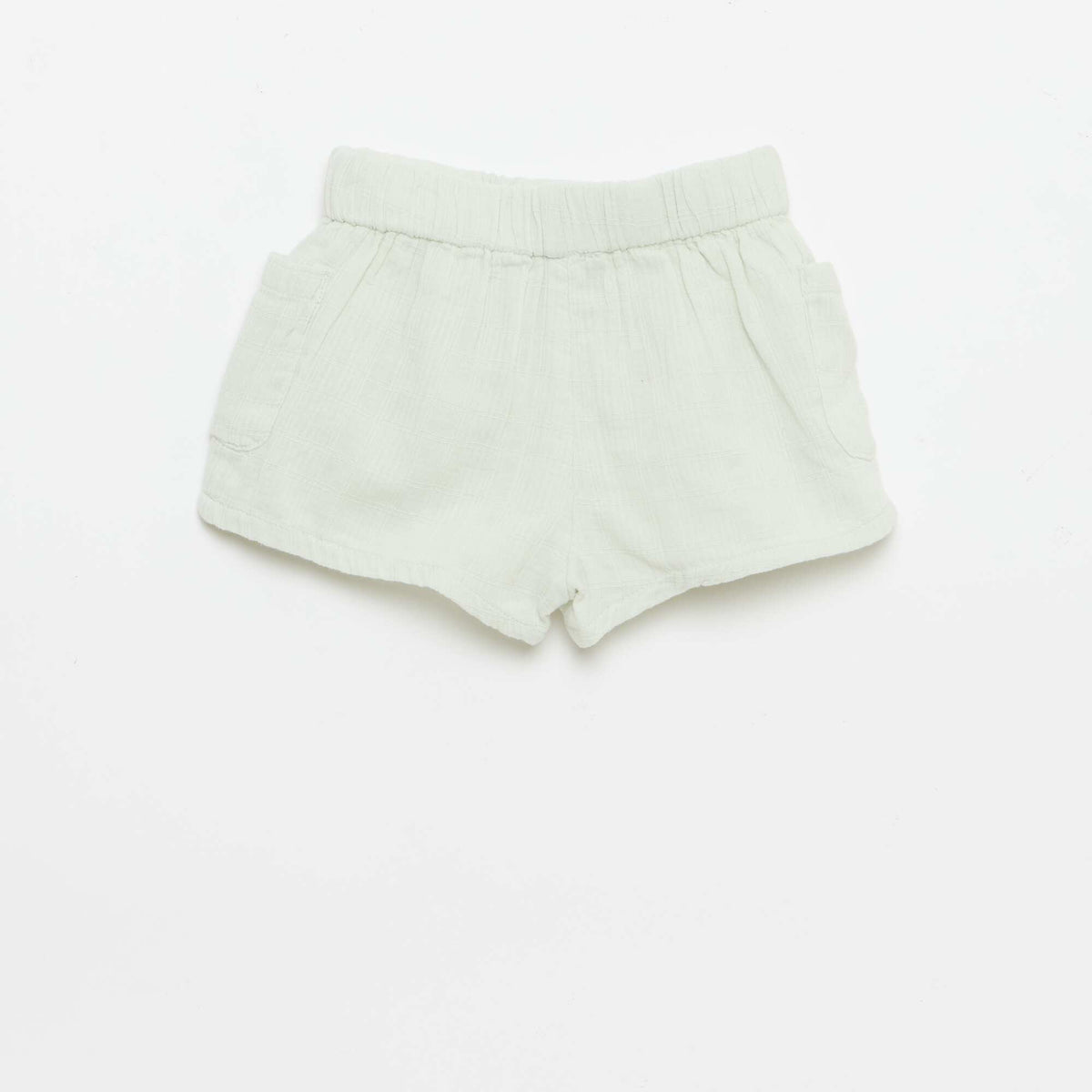 Pantalón corto de algodón con 2 bolsillos de parche AZUL