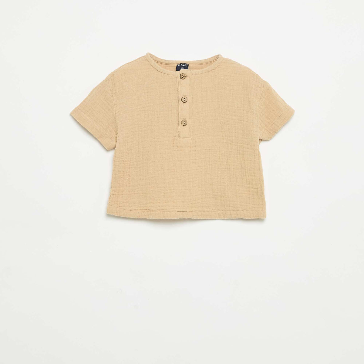 Camisa de gasa de algodón BEIGE