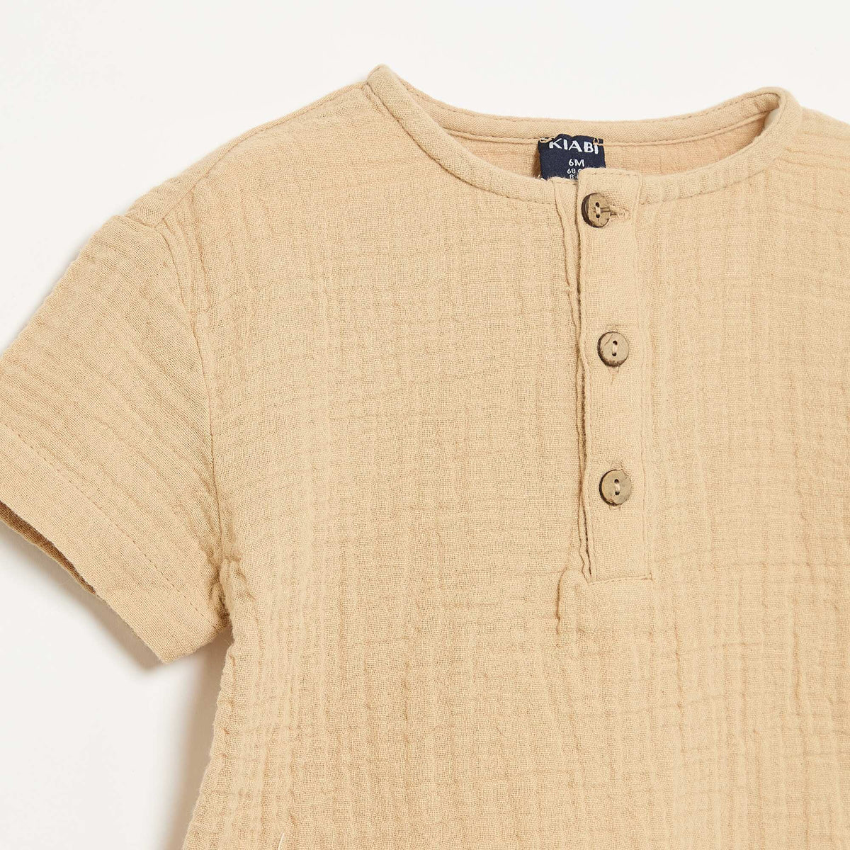 Camisa de gasa de algodón BEIGE