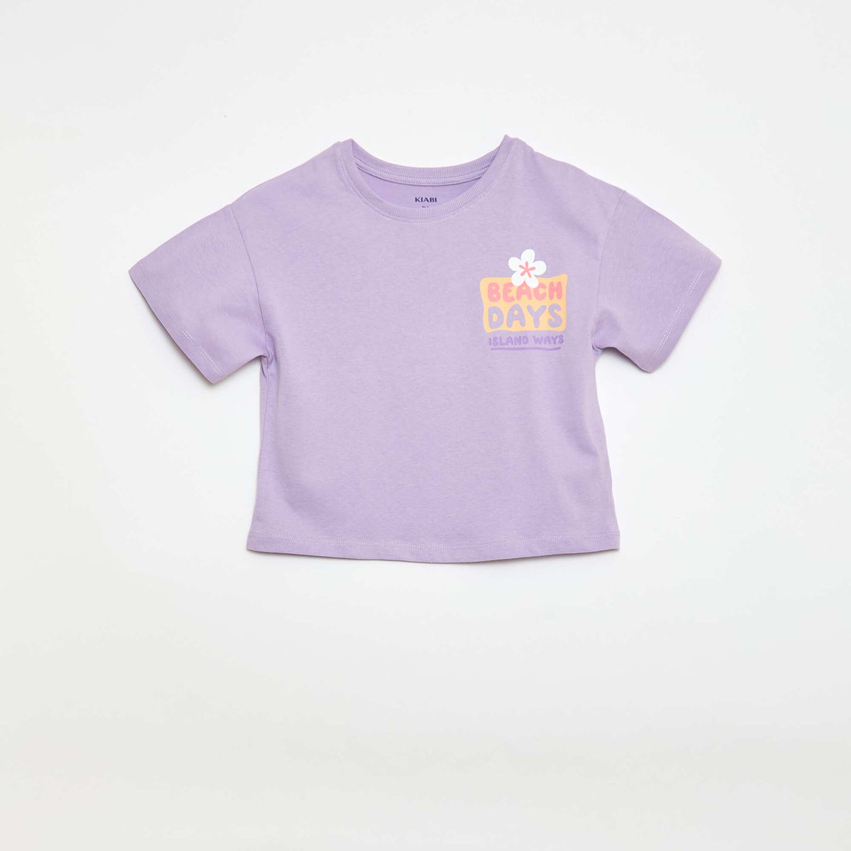 Camiseta corte holgado con estampado en espalda y pecho PURPURA