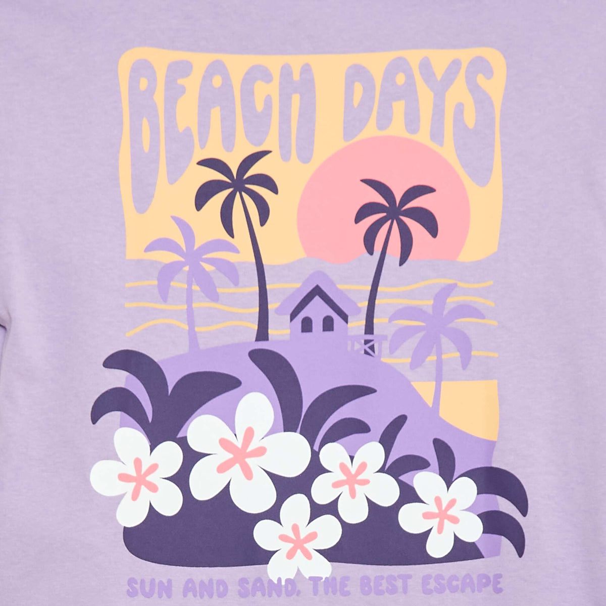Camiseta corte holgado con estampado en espalda y pecho PURPURA