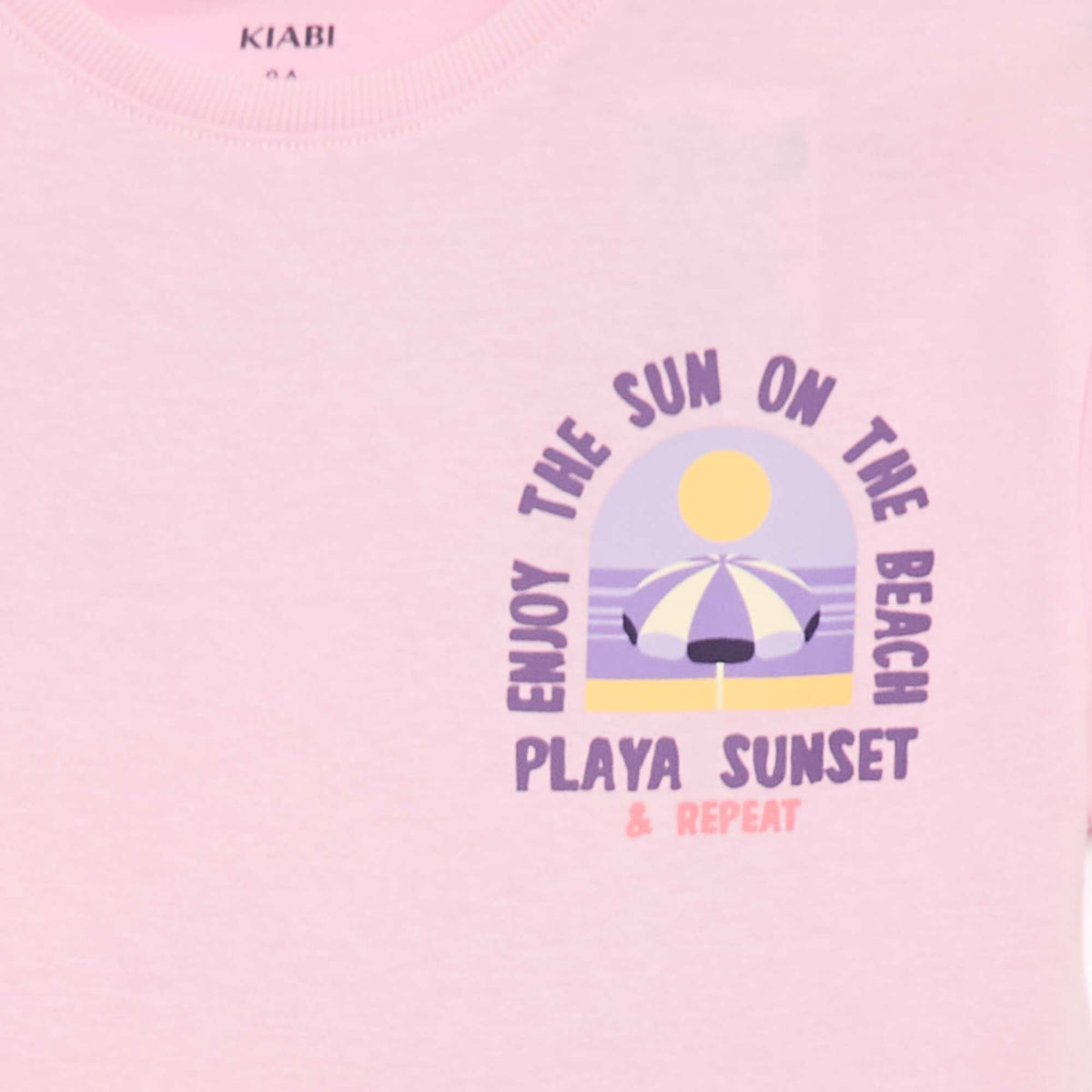 Camiseta corte holgado con estampado en espalda y pecho ROSA