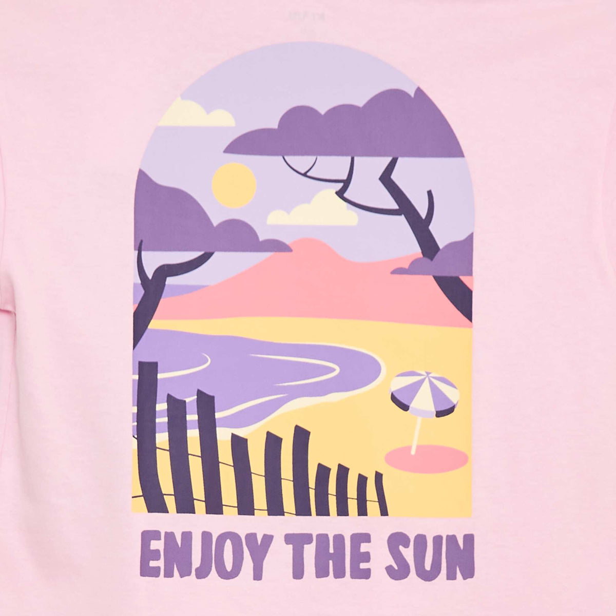 Camiseta corte holgado con estampado en espalda y pecho ROSA