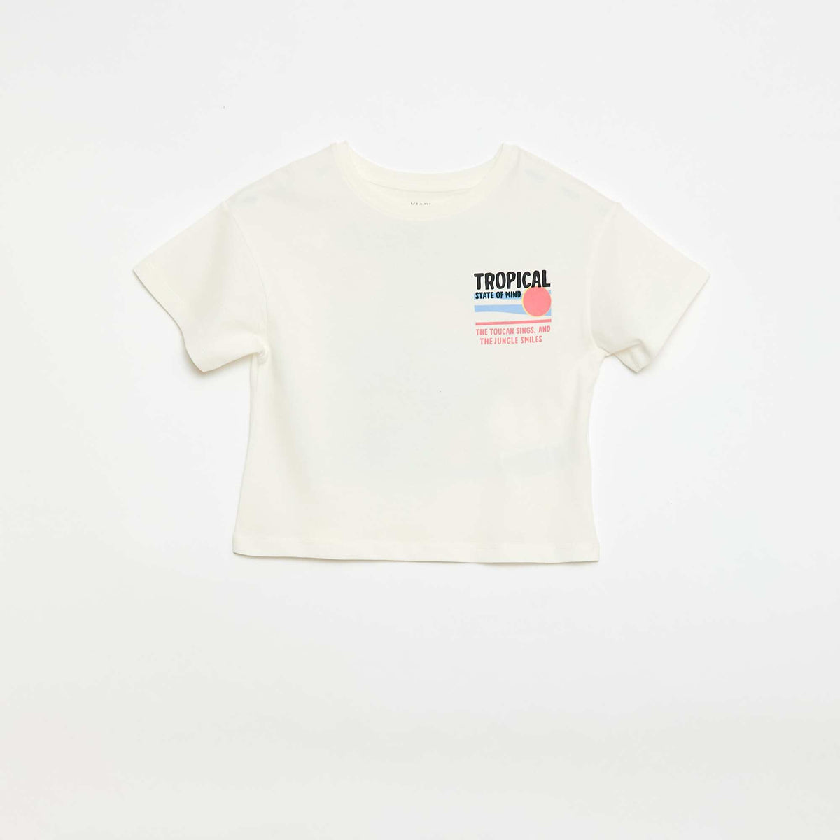 Camiseta corte holgado con estampado en espalda y pecho BLANCO