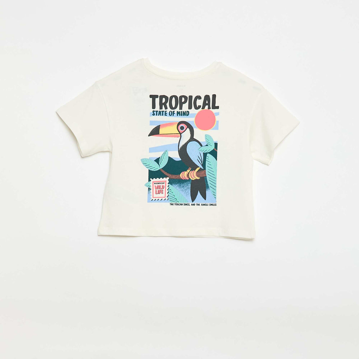 Camiseta corte holgado con estampado en espalda y pecho BLANCO