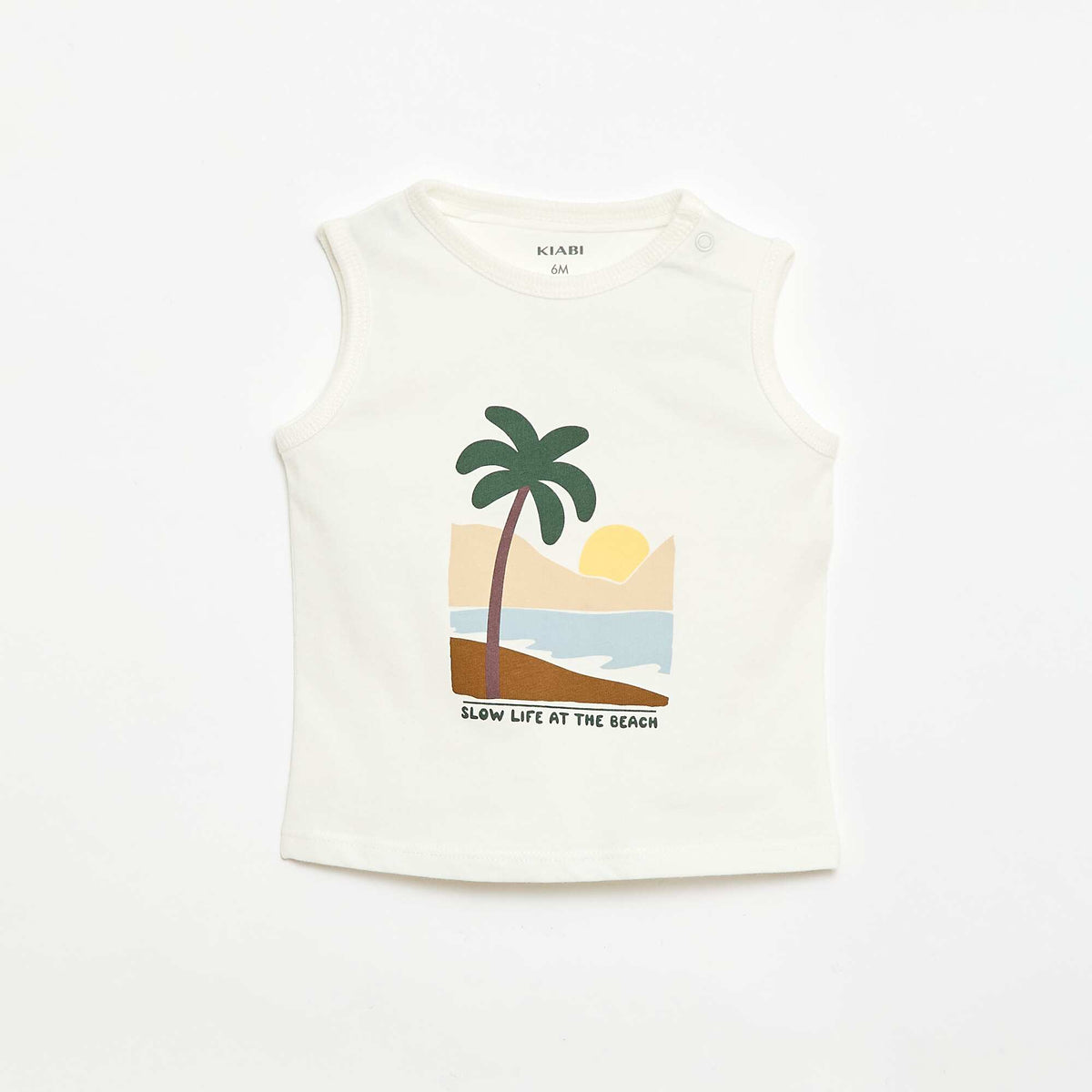 Conjunto de 2 piezas camiseta sin mangas + pantalón corto BLANCO